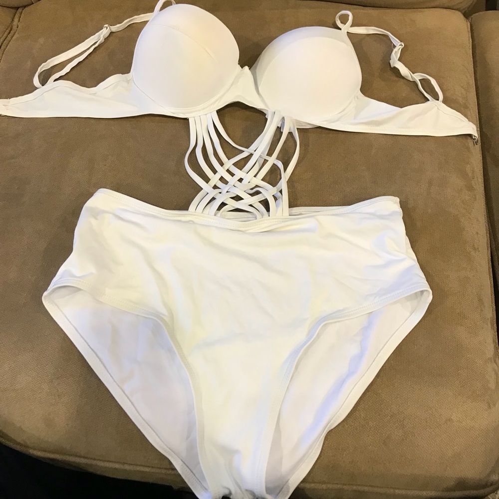 White swimsuit one piece